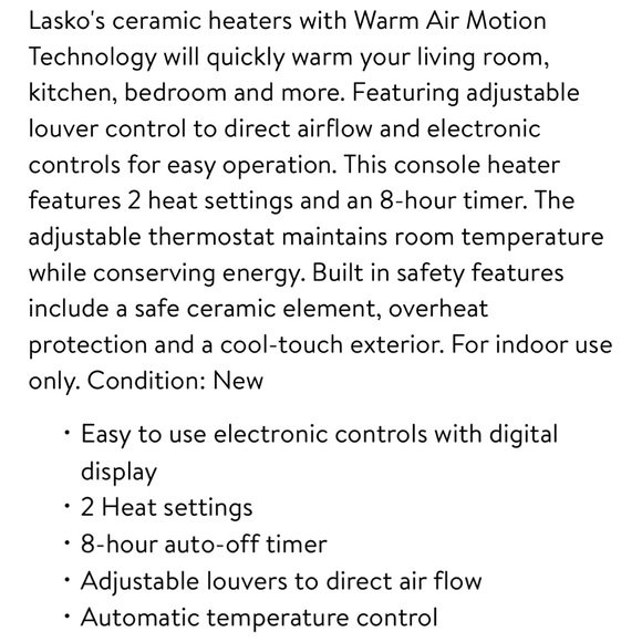 Lasko Warm Air Heater - Picture 3 of 13